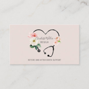 Doula Floral Stethoscope Visitekaartje