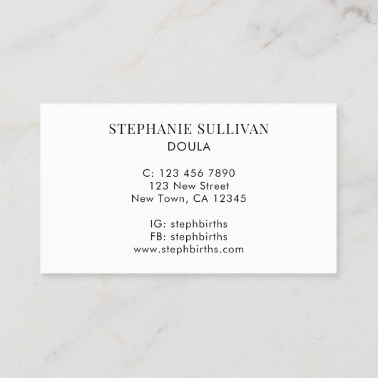 Doula Floral Visitekaartje (Achterkant)