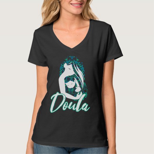 Doula Flower Floral Birth Coach T-shirt (Voorkant)