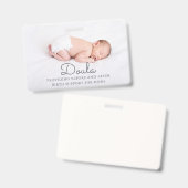 Doula Foto Geboorte Ondersteuning Naam Badge (Voor- en achterkant)