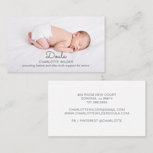 Doula Foto Geboortecoach Visitekaartje (Voorkant / Achterkant)