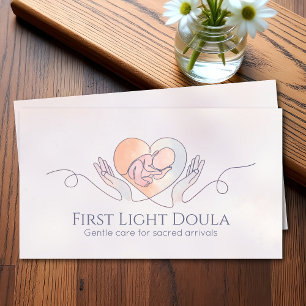 Doula - Geboorte Coach - Lijnkunst en Aquarel Visitekaartje