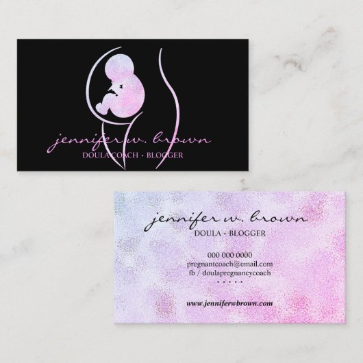 Doula geboorte coach ondersteuning visitekaartje (Voorkant / Achterkant)