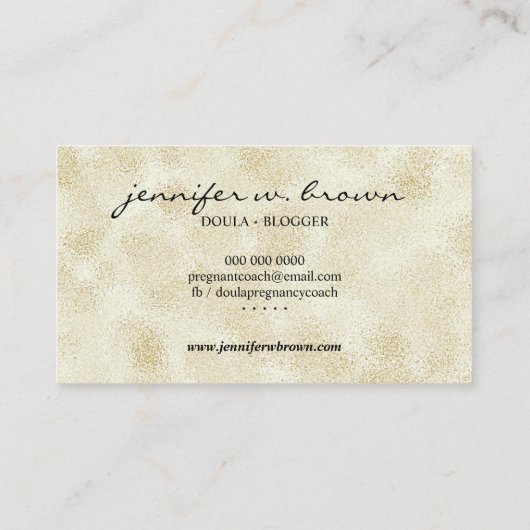 Doula Geboorte Coach Zwanger Goud Baby Pasgeboren Visitekaartje (Achterkant)