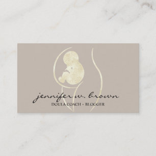 Doula Geboorte Coach Zwanger Goud Baby Pasgeboren Visitekaartje