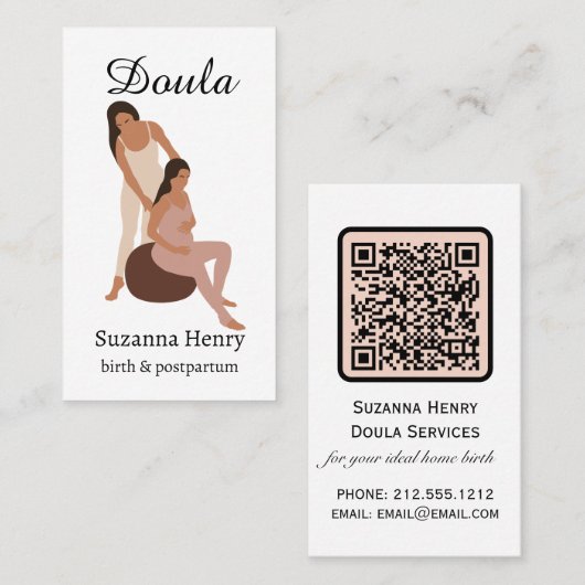 Doula Geboorte Postpartum Boho Zwangerschapscoach Visitekaartje (Voorkant / Achterkant)