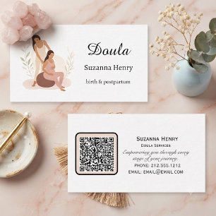 Doula Geboorte Postpartum Roze Bloemig Zwangerscha Visitekaartje