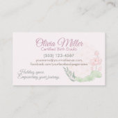 Doula - Geboortecoach - Bloem van het leven - Lotu Visitekaartje (Achterkant)