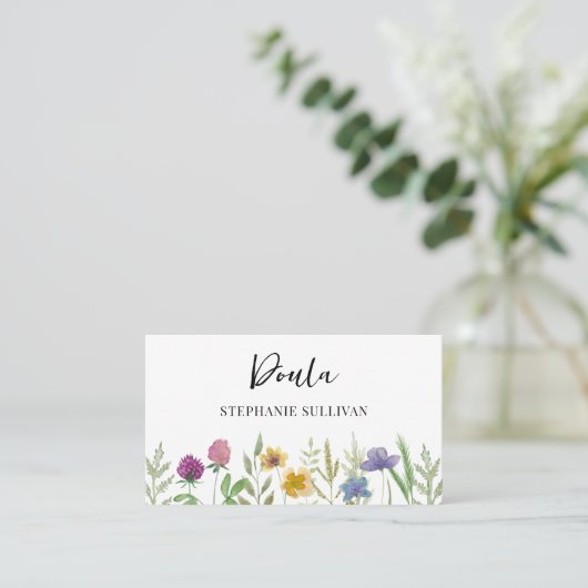 Doula Geboortecoach Floral Visitekaartje (Staand voorkant)