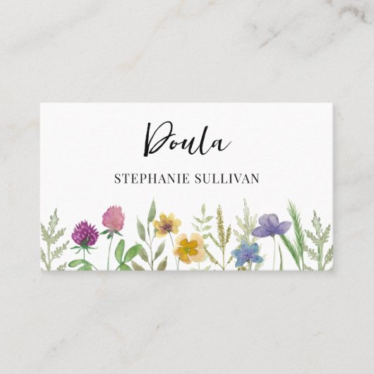 Doula Geboortecoach Floral Visitekaartje (Voorkant)