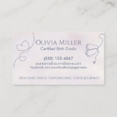 Doula - Geboortecoach - Lijn Kunst en Waterverf Visitekaartje (Achterkant)