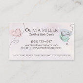 Doula - Geboortecoach - Verloskundige - Line Art Visitekaartje (Achterkant)