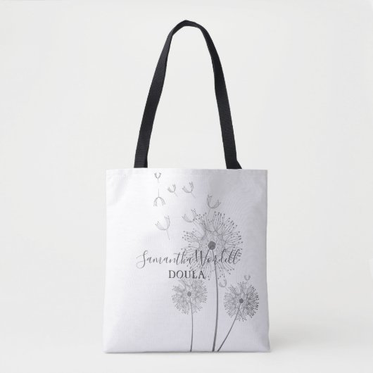 Doula Geboortediensten Fijne Bloemen Tote Bag (Voorkant)