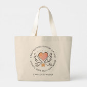 Doula Heart met Wings Promotional Large Canvas tas (Achterkant)