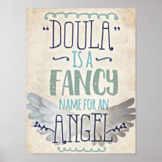 Doula is een engel poster