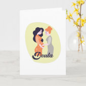 Doula met zwangere vrouw Gift Dank je Kaart (Gele Bloem)