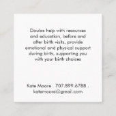 Doula Mid Wife Geboortezorg Vierkante Visitekaartje (Achterkant)