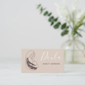 Doula Midechtgenote Birth Coach Boho Neutral Paste Visitekaartje (Staand voorkant)