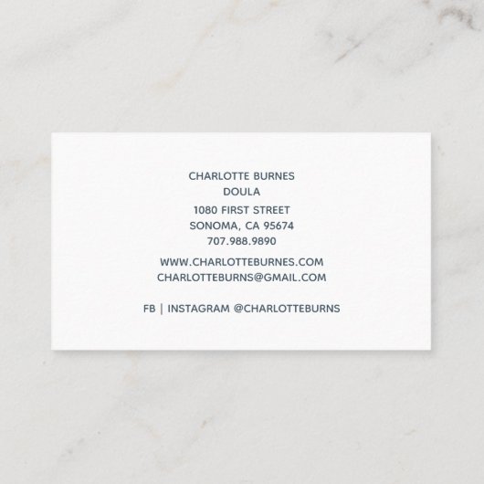 Doula Midechtgenote Birth Coach Waterverf Rainbow Visitekaartje (Achterkant)