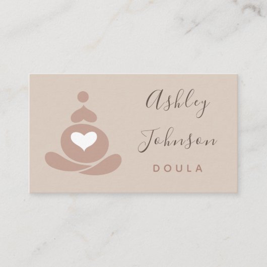 Doula Midechtgenote Birthing Coach Yoga Silhouette Visitekaartje (Voorkant)