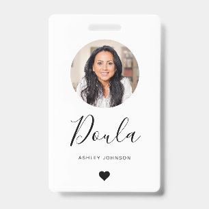 Doula Midechtgenote Modern Voeg je foto en je hart Badge