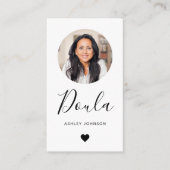 Doula Midechtgenote Modern Voeg je foto en je hart Visitekaartje (Voorkant)