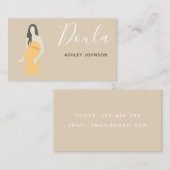 Doula Midechtgenote Zwangere vrouw Illustratie Bei Visitekaartje (Voorkant / Achterkant)