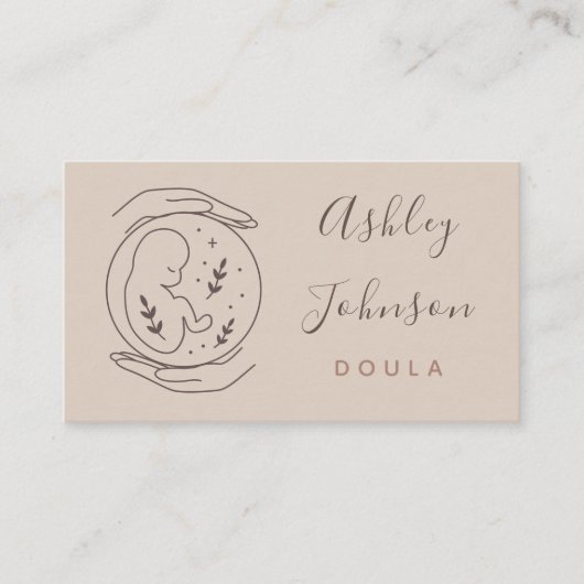 Doula Midvrouw Birthing Coach Hands & Baby Baby Visitekaartje (Voorkant)