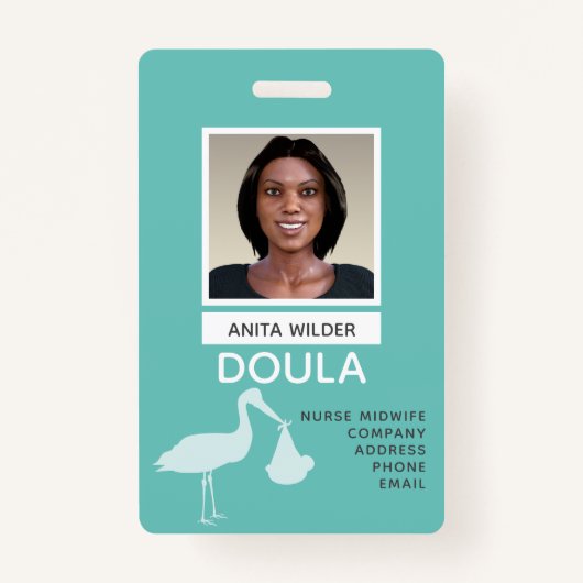Doula Midvrouw Fotoidentificatie Stork Delivery Badge (Voorkant)
