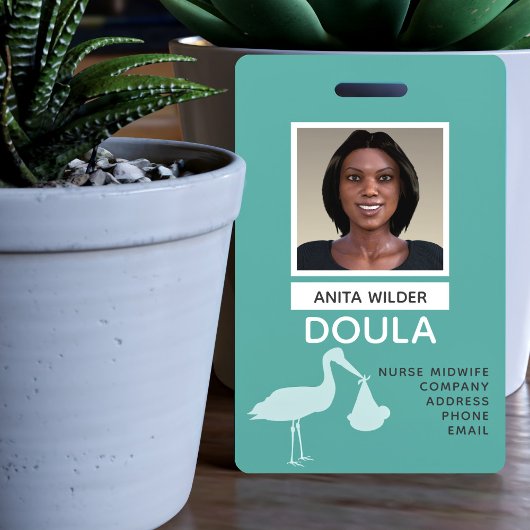 Doula Midvrouw Fotoidentificatie Stork Delivery Badge