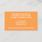 Doula Nieuwe Baby Slapend op Wolk Oranje Visitekaartje (Achterkant)