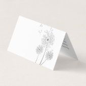Doula of vroedvrouw delicate geïllustreerde bloem visitekaartje (Achterkant)