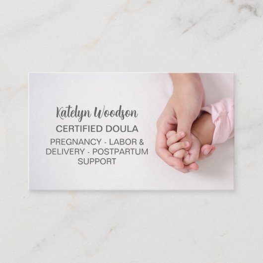 Doula of vroedvrouw zwangerschap bevalling en post visitekaartje (Voorkant)