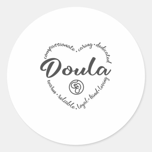 Doula, ondersteuning van de zwangerschap, bevallin ronde sticker (Voorkant)
