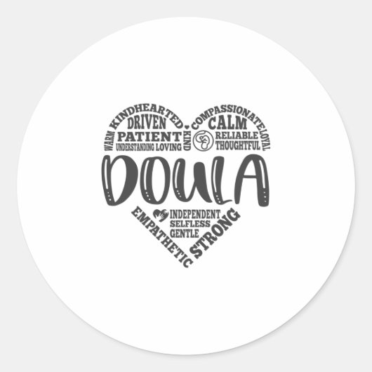 Doula, ondersteuning van de zwangerschap, bevallin ronde sticker (Voorkant)