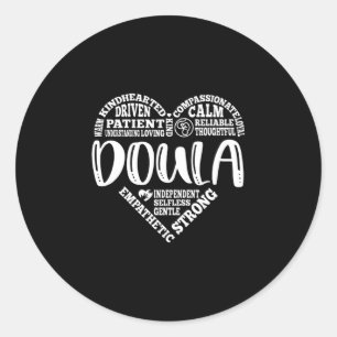 Doula, ondersteuning van de zwangerschap, bevallin ronde sticker