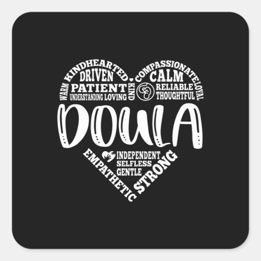 Doula, ondersteuning van de zwangerschap, bevallin vierkante sticker (Voorkant)