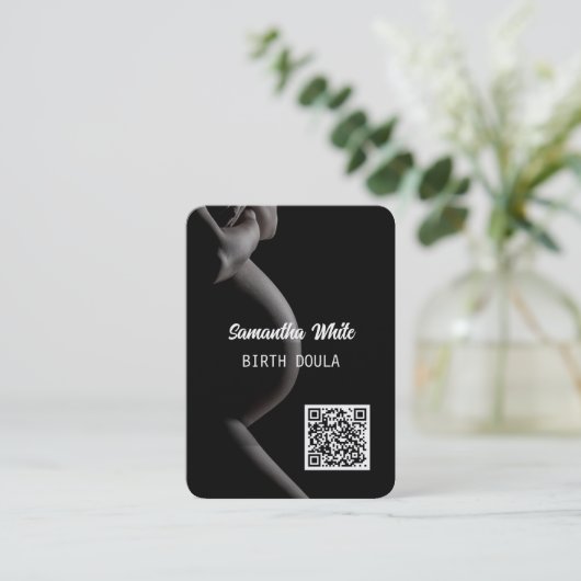 Doula QR Code Visitekaartje (Staand voorkant)