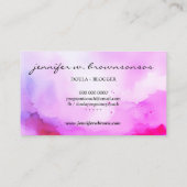 Doula Roze Waterverf Zwanger Baby Pasgeborene Visitekaartje (Achterkant)