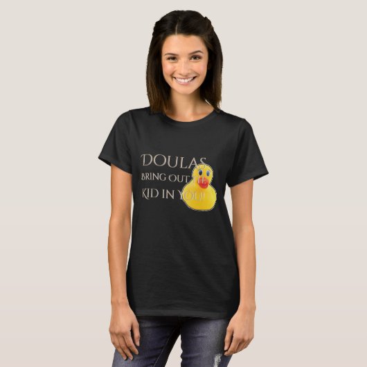Doula Rubber Duck haalt het Kind uit T-shirt (Voorkant volledig)