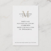 Doula Services Baby Foto Monogram Visitekaartje (Achterkant)