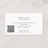 Doula Services Hand Drawn Floral Monogrammed Visitekaartje (Achterkant)