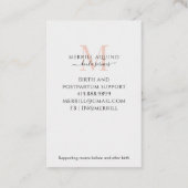 Doula Services Monogram Handtekening Floral Visitekaartje (Achterkant)