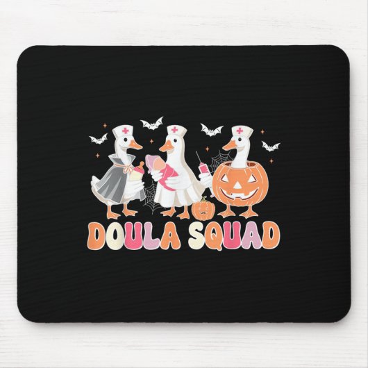 Doula Squad Goose Spooky Halloween lactatie Consu Muismat (Voorkant)