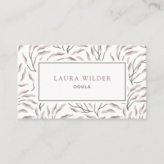 Doula Stromende bladeren Pattern Visitekaartje (Voorkant)