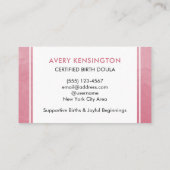 Doula Verloskundige Geboortecoach Roze Waterverf Visitekaartje