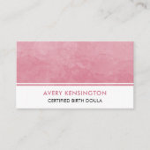 Doula Verloskundige Geboortecoach Roze Waterverf Visitekaartje