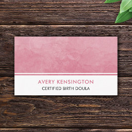 Doula Verloskundige Geboortecoach Roze Waterverf Visitekaartje
