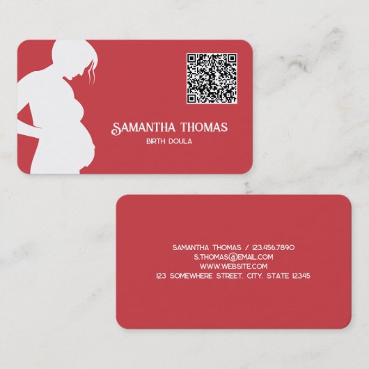 Doula Verloskundige QR Code Visitekaartje (Voorkant / Achterkant)