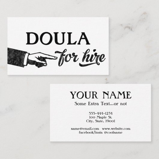 Doula Visitekaartjes - Koel Vintage (Voorkant / Achterkant)